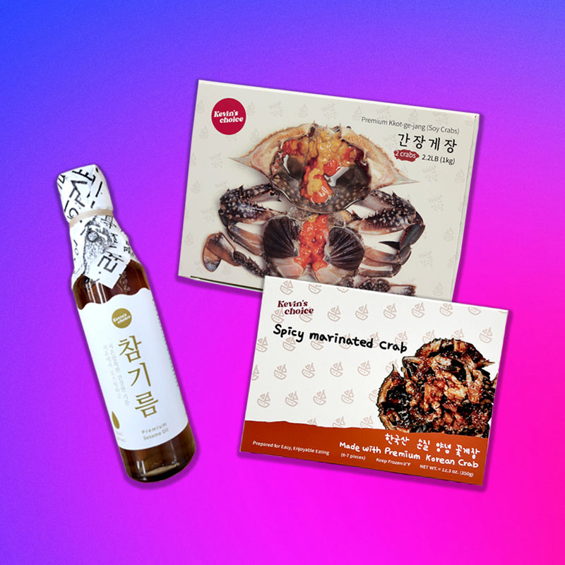 (JJaebo Bundle) 1 Soy Crab + 1 Spicy Crab + 1 Sesame Oil 게장 세트 (Limited 1/order)